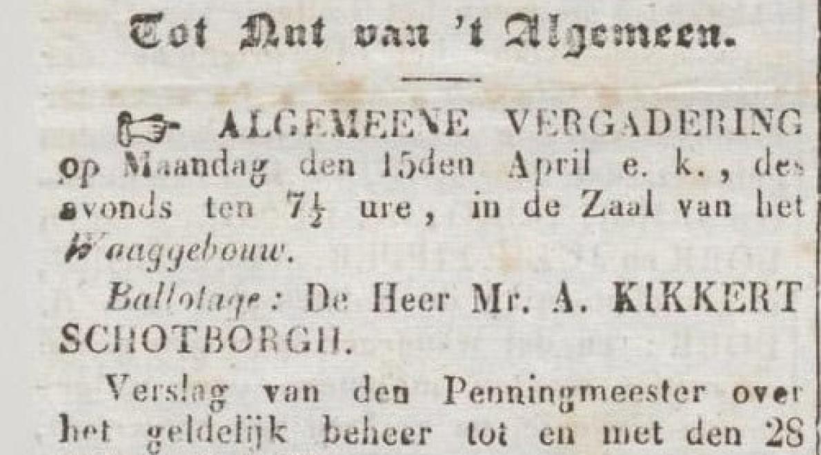 De aankondiging van die huldiging staat ook in de Surinaamsche Courant