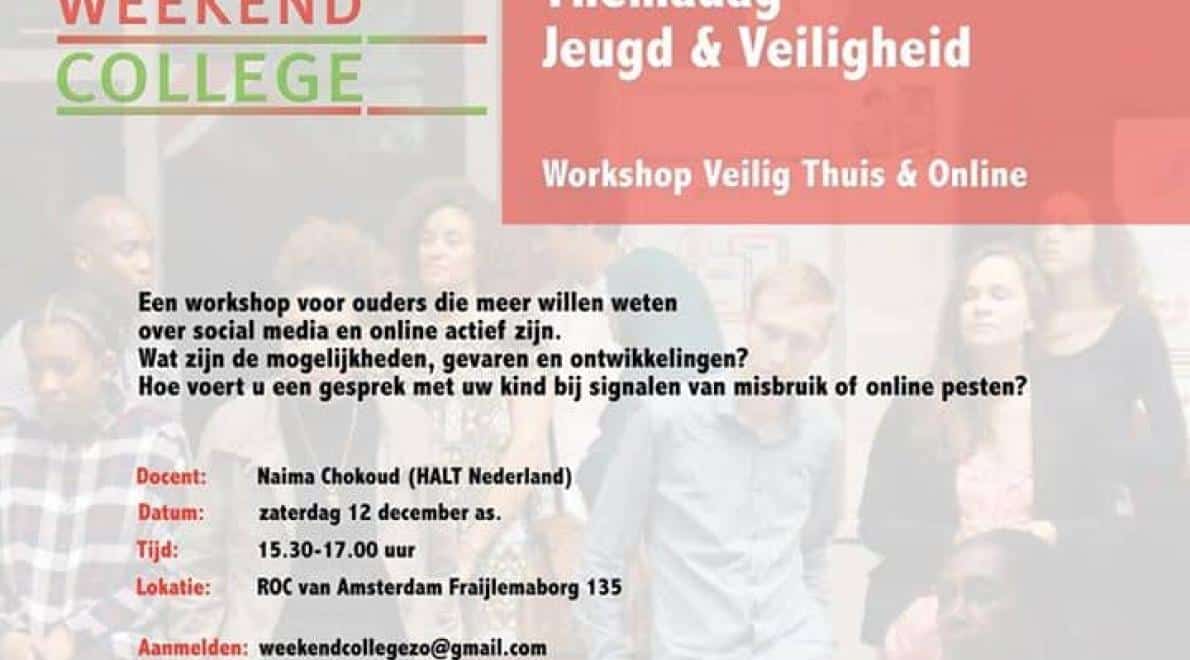 Weekend College ZO - Workshop Veilig Thuis & Online