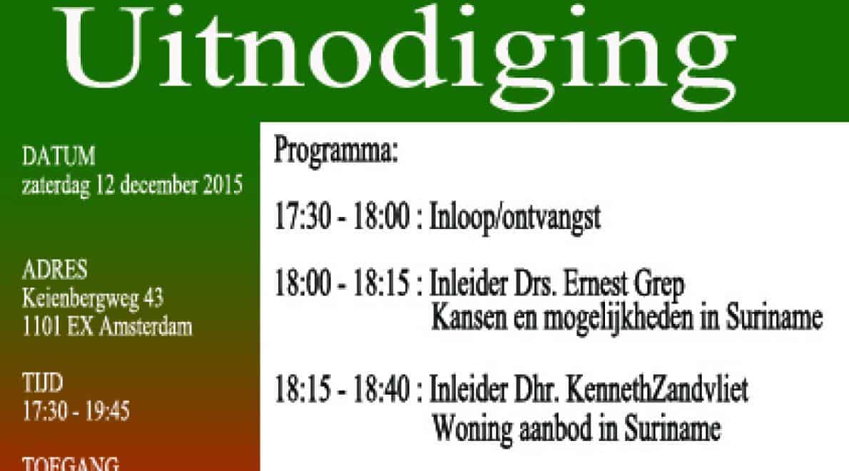 Zaken doen in Suriname - Netwerk bijeenkomst