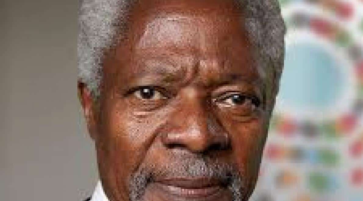 Kofi Annan in Nederland maandag