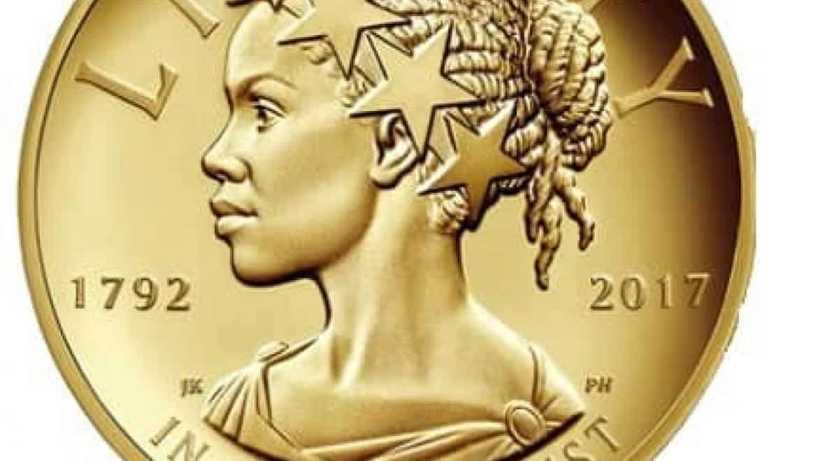 Zwarte Lady Liberty op speciale munt VS