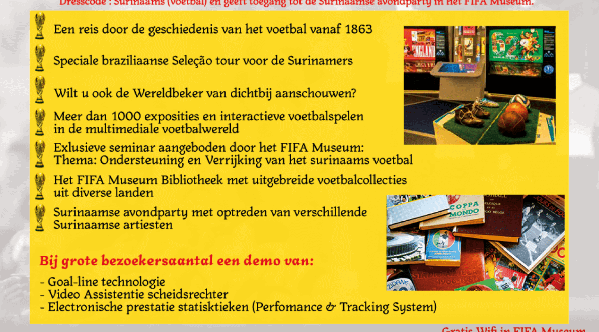 SURINAAMSE KABEL FIFAMUSEUM TOUR 2017