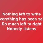 Alles is toch al gezegd?