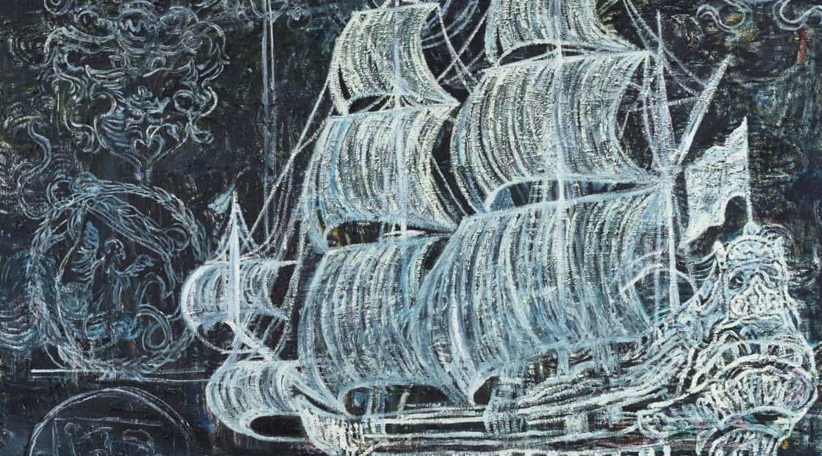 Natasja Kensmil, White Elephant, 2019, olieverf op doek, 200 x 230 cm. Foto Amsterdam Museum, Peter Cox