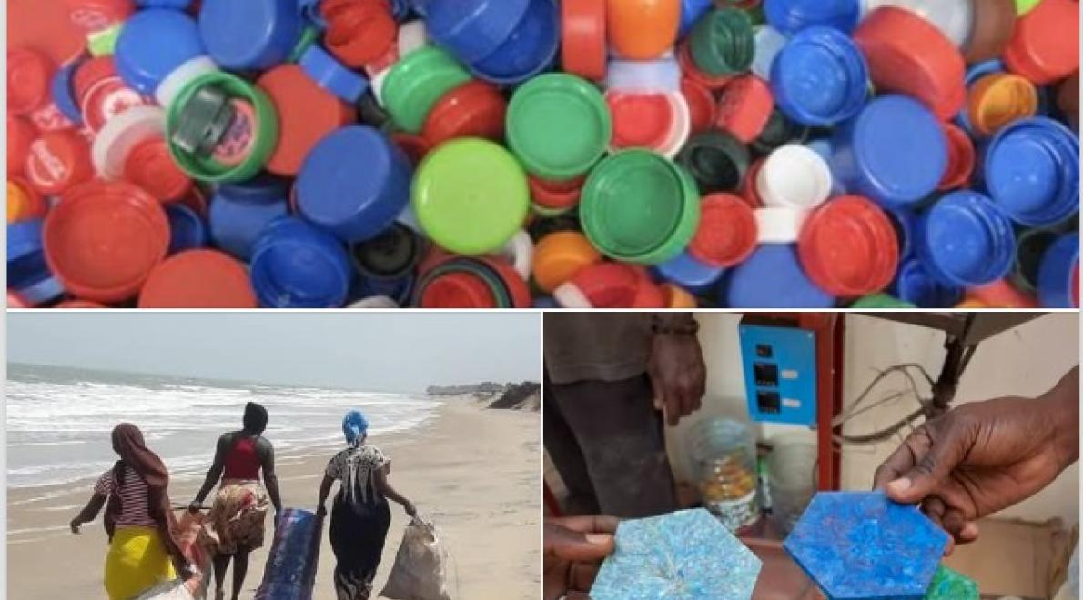 Spaar doppen voor recycle project Waste@Work in Senegal