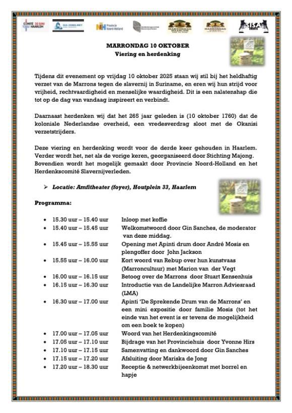 Programma Marrondag Haarlem