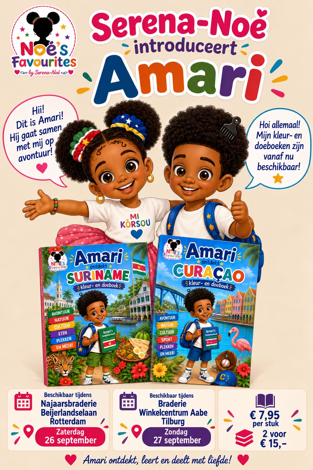 Het kinderuniversum van de zesjarige Serena-Noé groeit verder; Amari versterkt Noé’s Favourites: